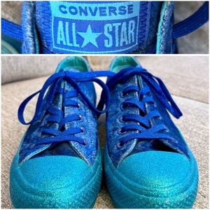 Miley Cyrus x Converse Gnarly Blue Velvet Glitter Sparkle sneakers women size 7